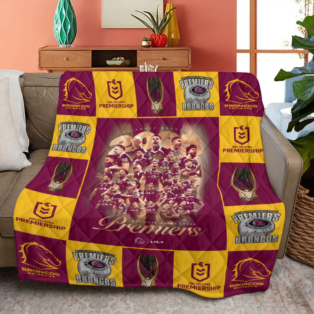Brisbane Broncos 2025 Premiers Quilt Blanket - MAITM13377