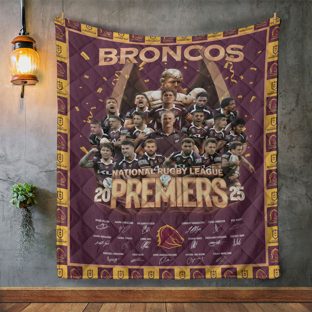 Brisbane Broncos Premiers 2025 Quilt Blanket - TANTN17257