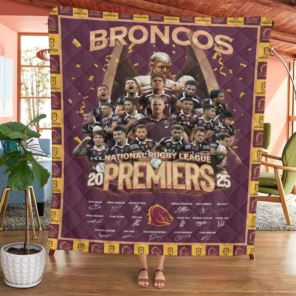 Brisbane Broncos Premiers 2025 Quilt Blanket - TANTN17257