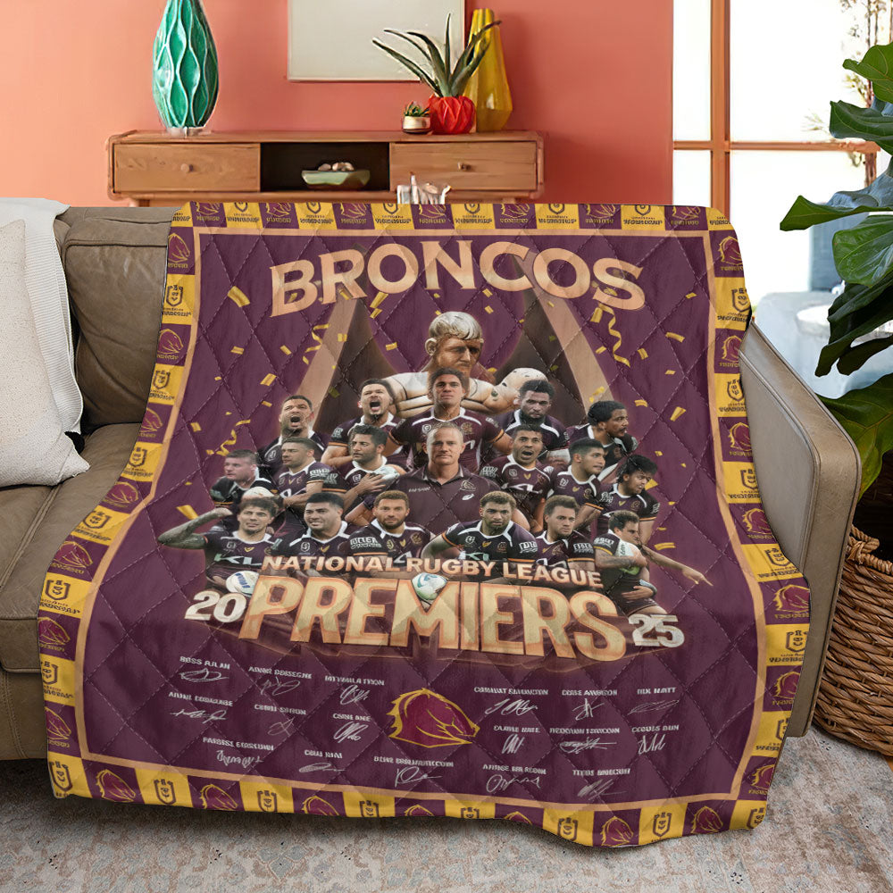 Brisbane Broncos Premiers 2025 Quilt Blanket - TANTN17257