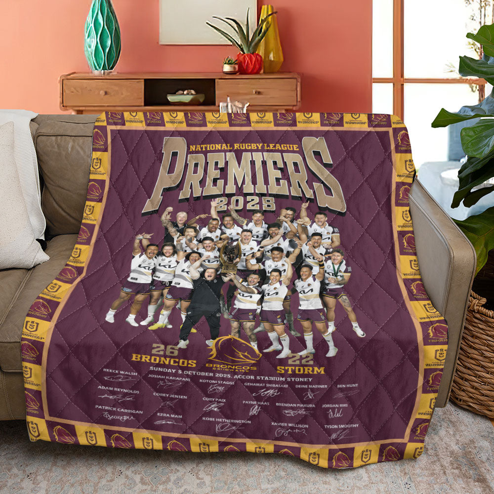 Brisbane Broncos Premiers 2025 Quilt Blanket - TANTN17312