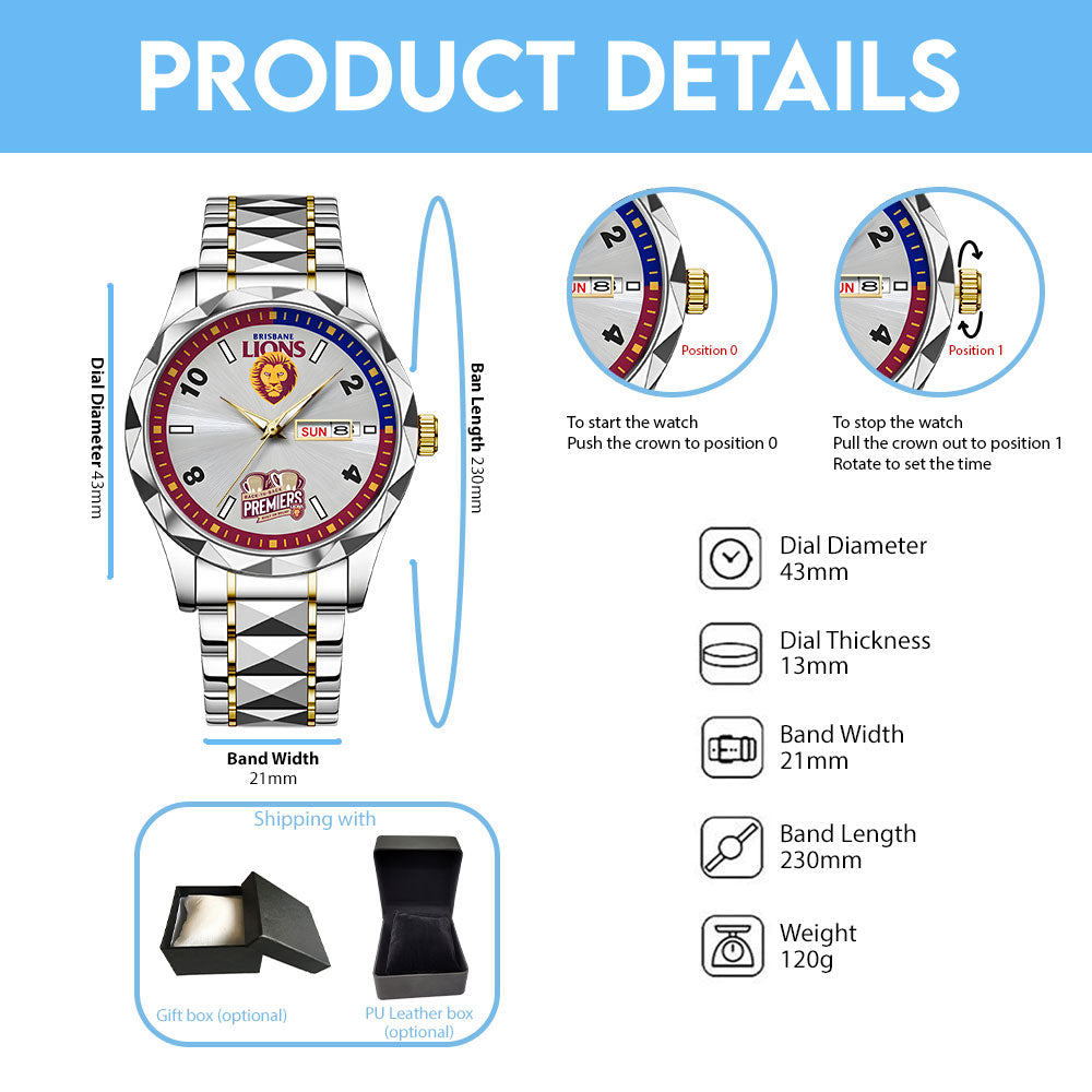Brisbane Lions Premiers 2025 Alloy Luxury Quartz Watch - TANTN16884