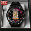 Personalized Brisbane Lions Premiers 2025 Black Stainless Steel Watch - TANTN16865