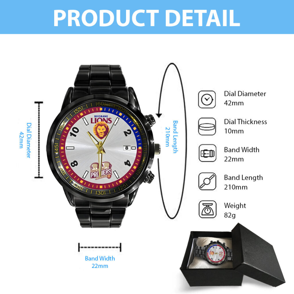 Brisbane Lions Premiers 2025 Black Stainless Steel Watch - TANTN16885