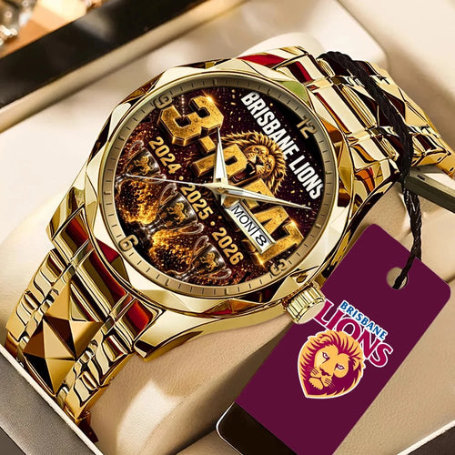 Brisbane Lions Threepeat Premiers Alloy Luxury Quartz Watch – TMTHU10253