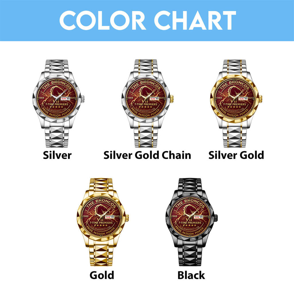 Brisbane Broncos 2025 NRL Premiers Alloy Luxury Quartz Watch - HOATT13944