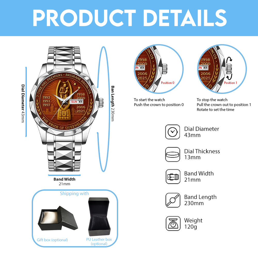 Brisbane Broncos 37th Anniversary 2025 Alloy Luxury Quartz Watch - TANTN17809