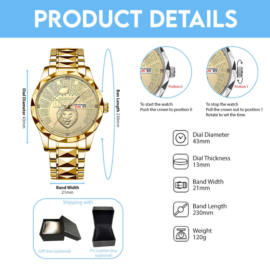 Brisbane Lions Premiers 2025 Alloy Luxury Quartz Watch - GNE4502