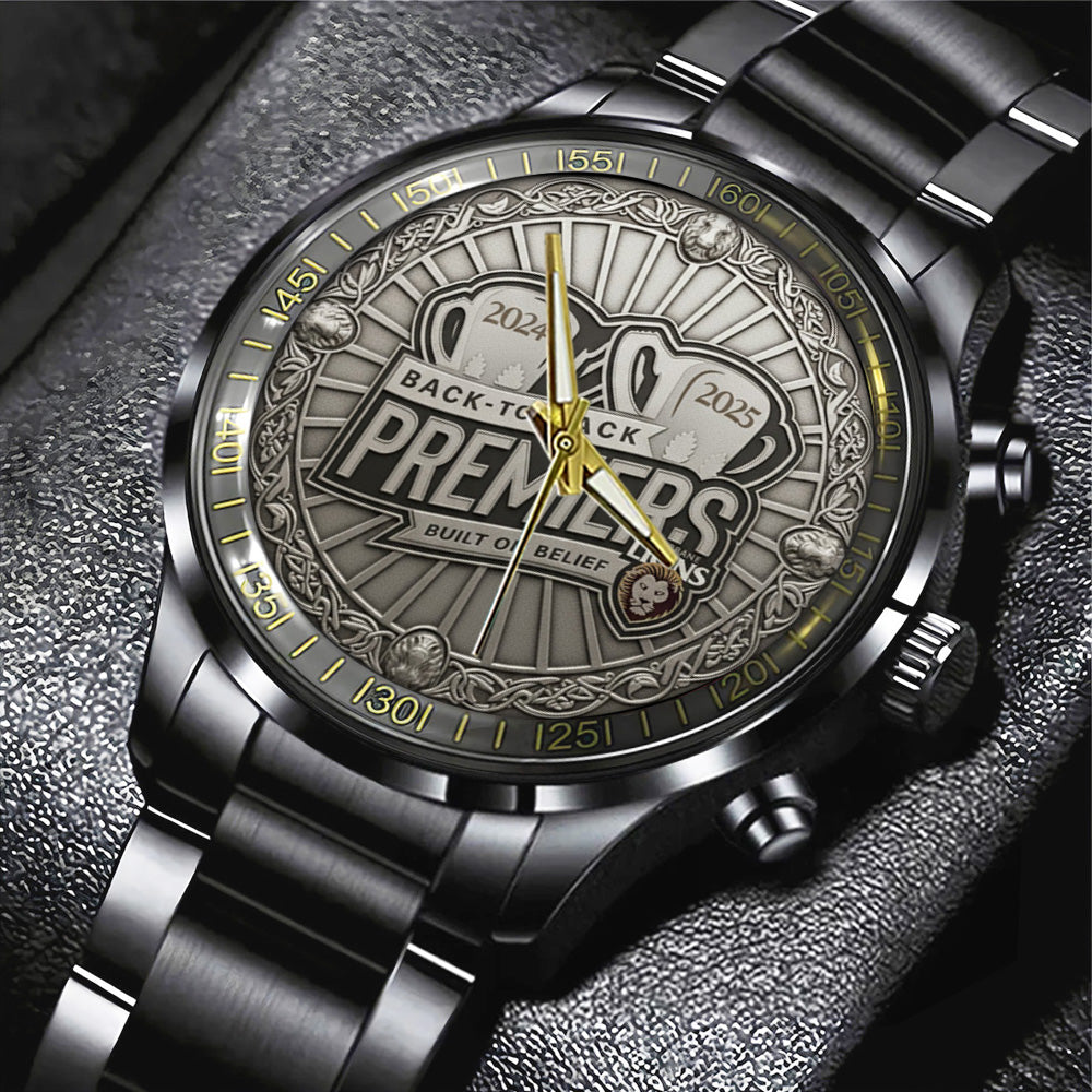 Brisbane Lions Premiers 2025 Black Stainless Steel Watch - TANTN17422