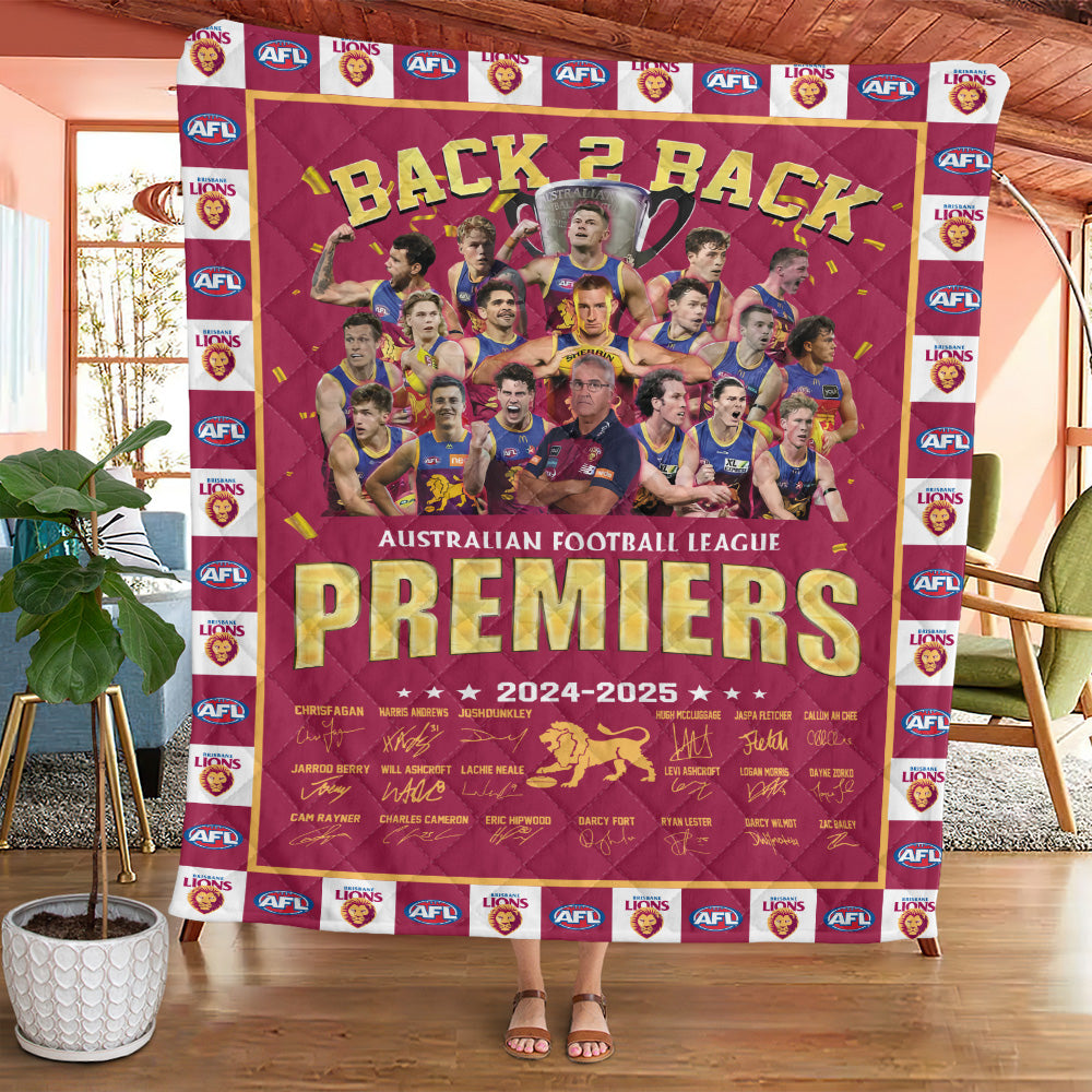 Brisbane Lions Premiers 2025 Quilt Blanket - TANTN17313