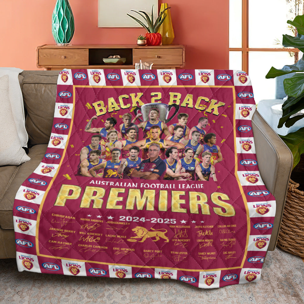 Brisbane Lions Premiers 2025 Quilt Blanket - TANTN17313