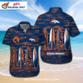 Broncos Aloha Shirt Surfboard Beach Theme Blue And Orange