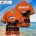 Broncos Aloha Shirt Tropical Beach Sunset Palm Design