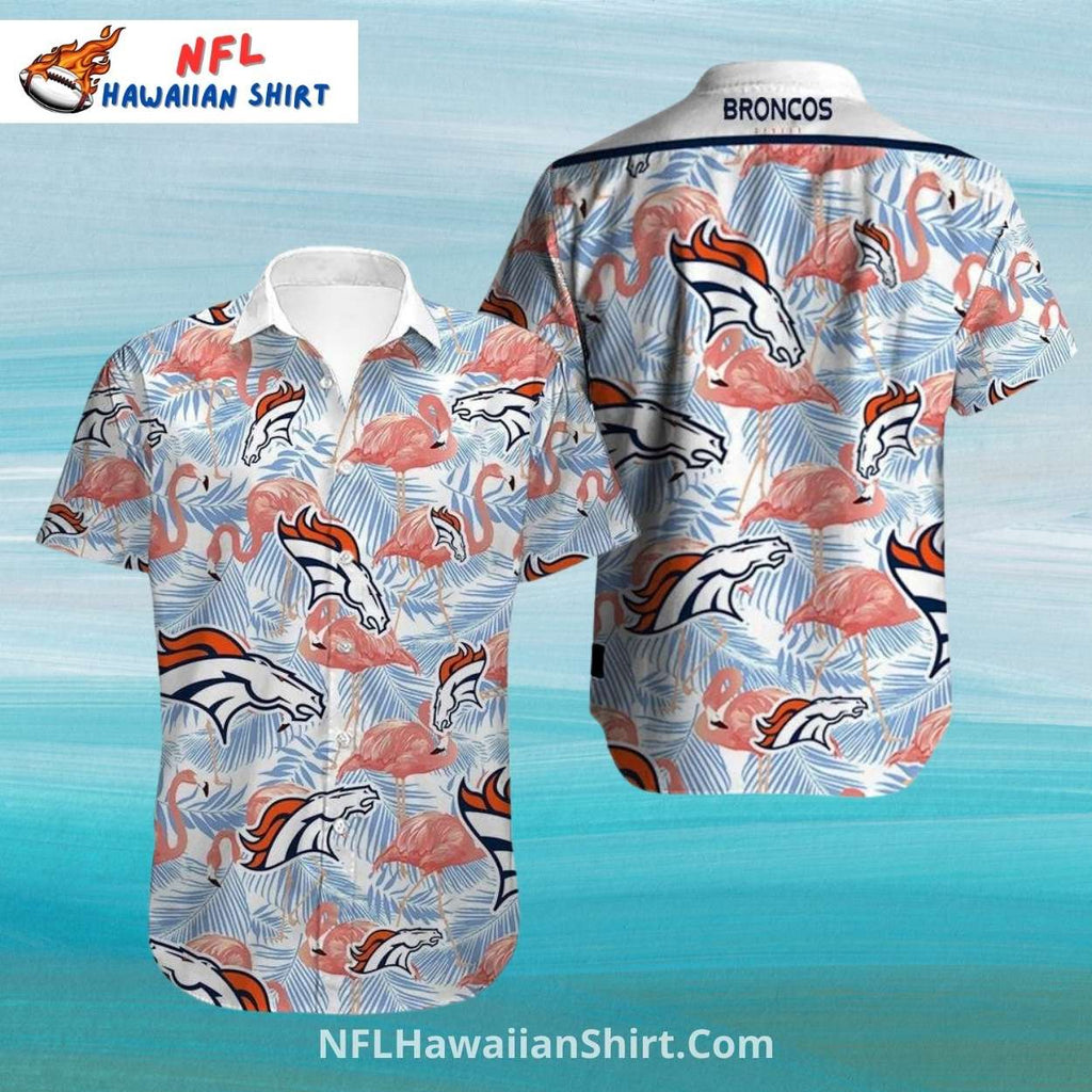 Broncos Hawaiian Shirt Flamingo And Tropical Palm Pattern
