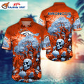 Broncos Hawaiian Shirt Skull And Fire Tree Art Style