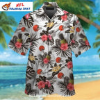 Browns Hawaiian Shirt White Floral And Pineapple Design