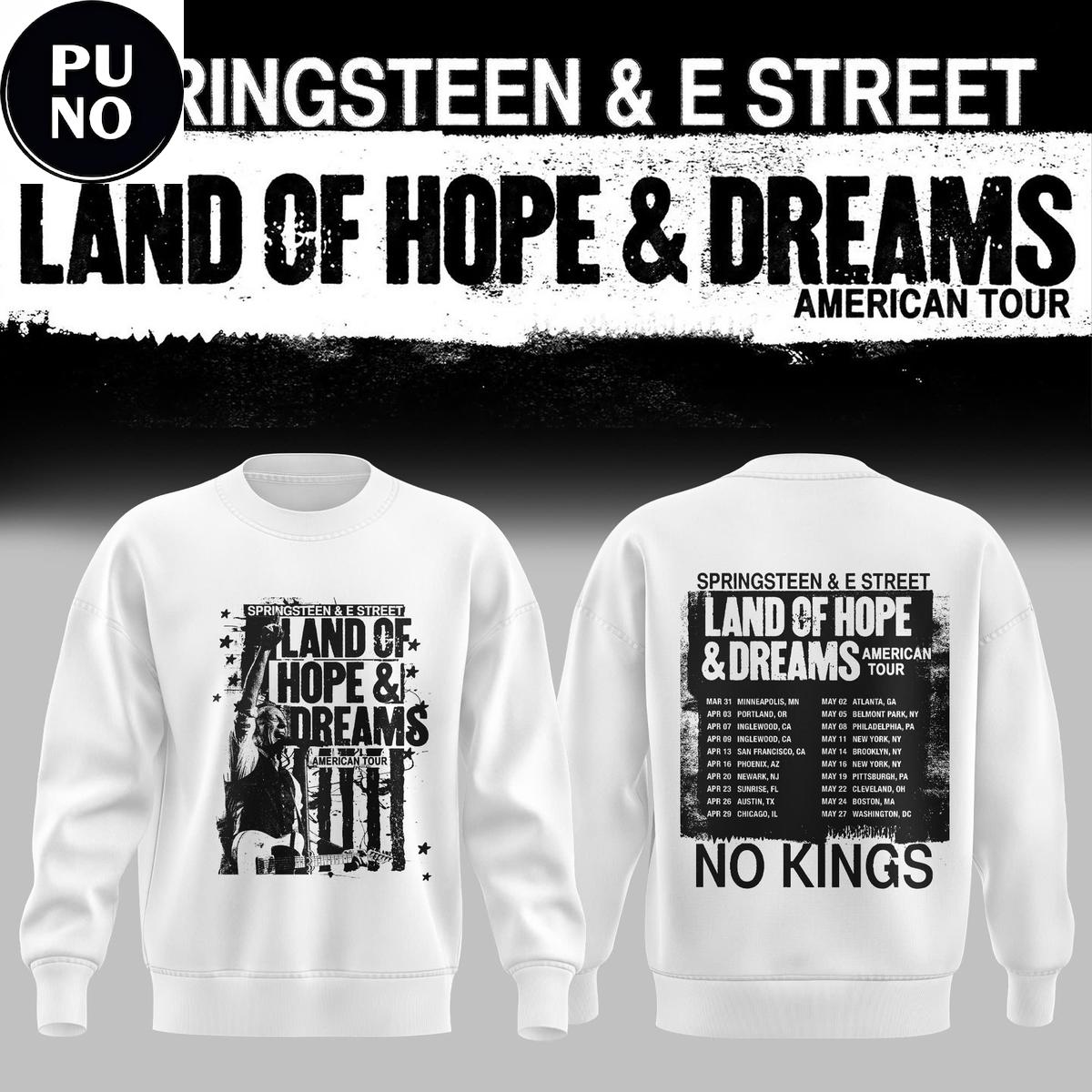 Bruce Springsteen Land of Hope and Dreams American Tour 2026 Hoodie Shirt