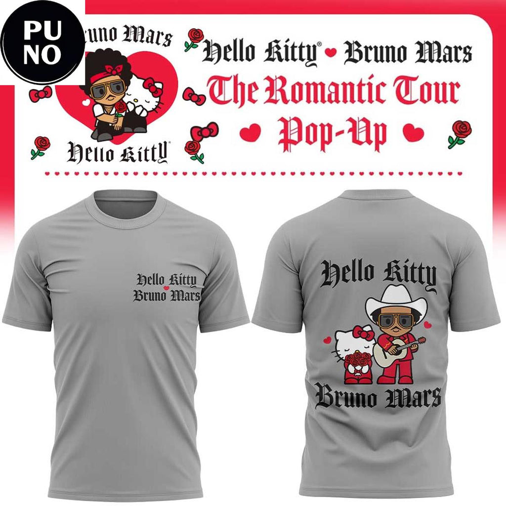 Bruno Mars x Hello Kitty 2026 The Romantic Tour Pop-Up Hoodie T-Shirt