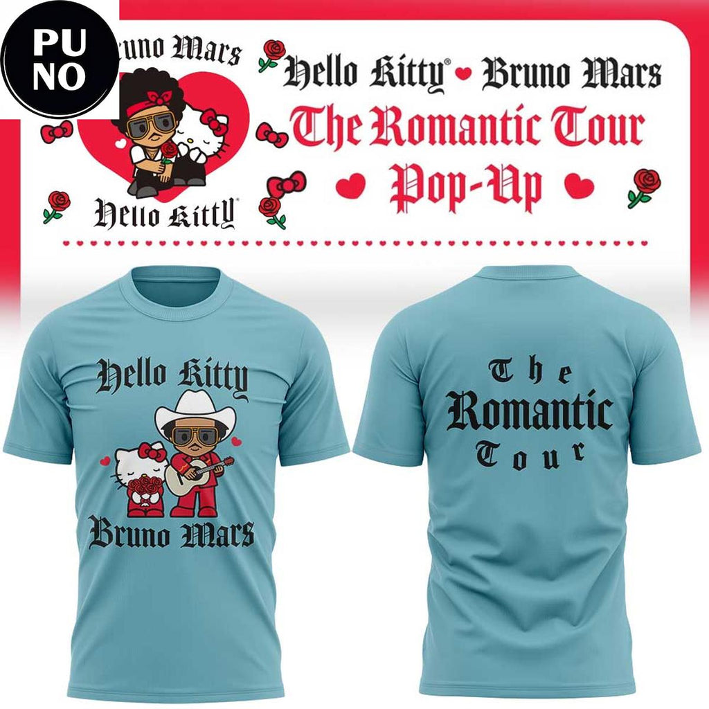 Bruno Mars x Hello Kitty 2026 The Romantic Tour Pop-Up Hoodie T-Shirt