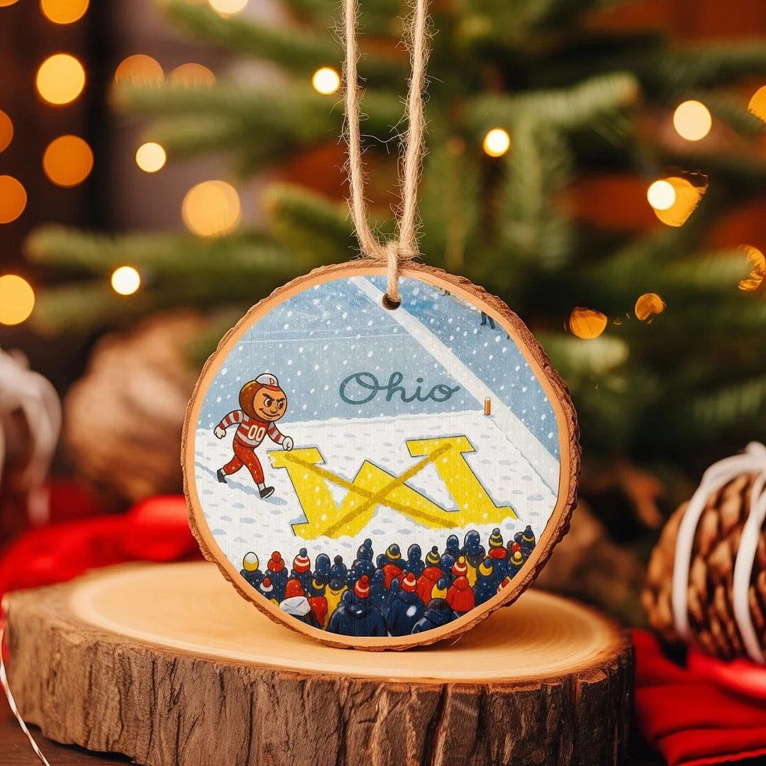 Ohio State Brutus cross out M Michigan Ornament