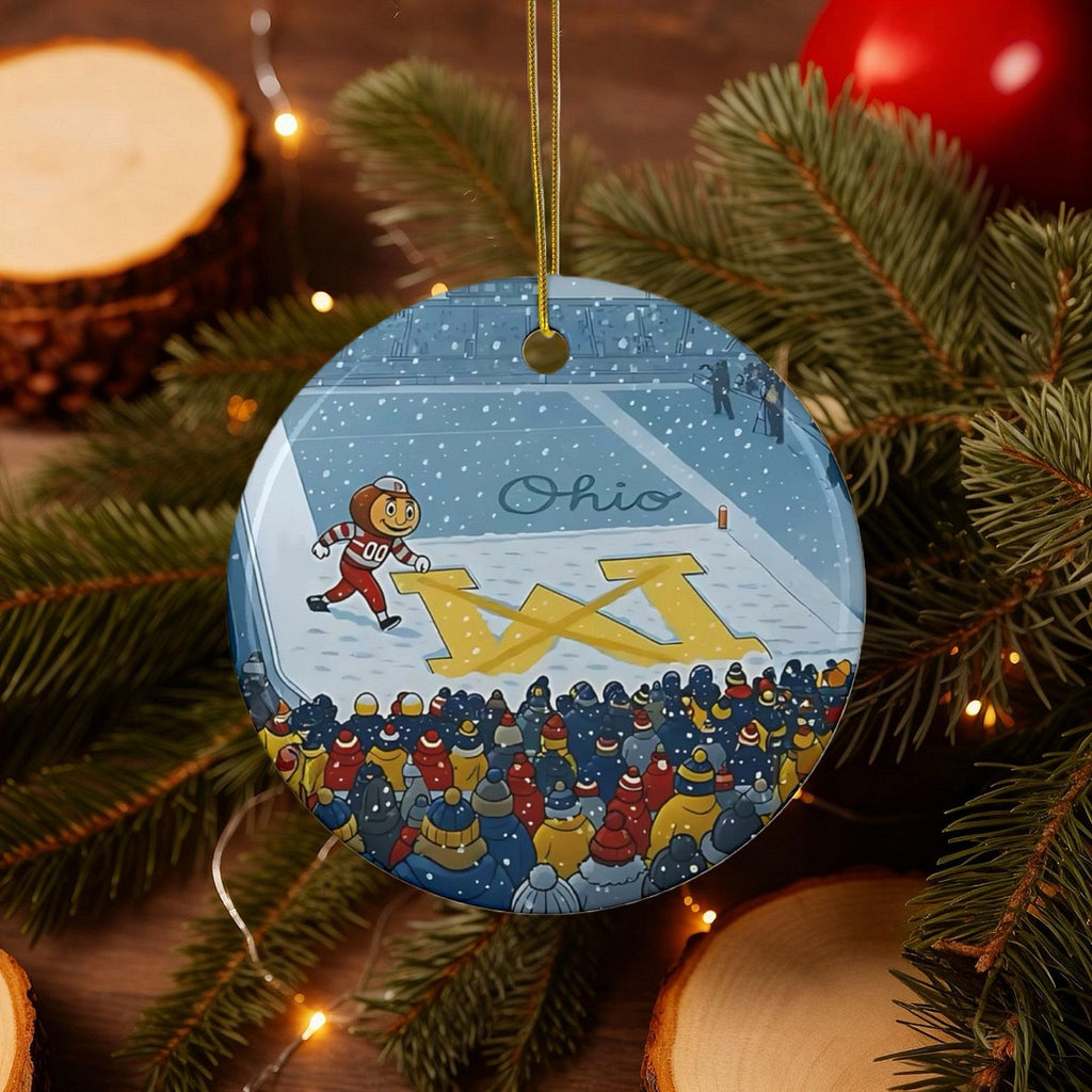Ohio State Brutus cross out M Michigan Ornament