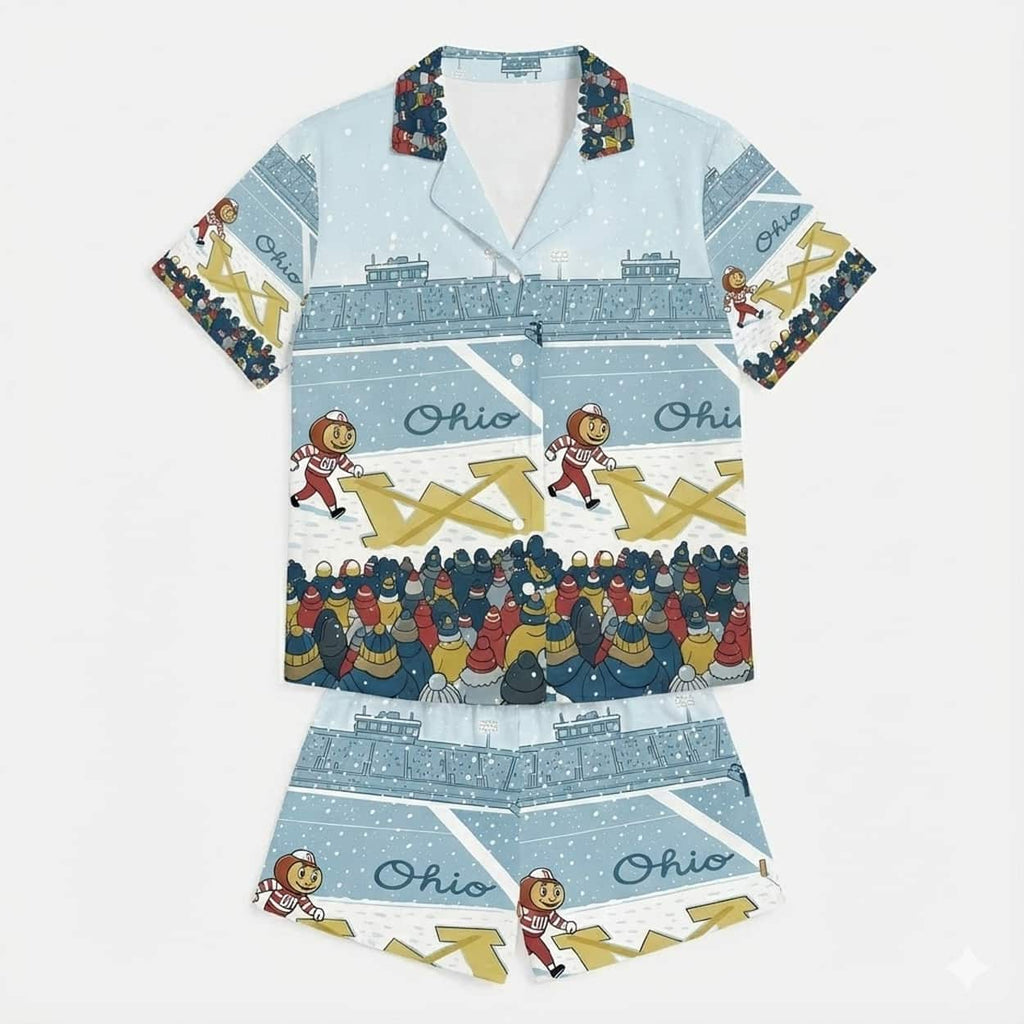 Brutus Crossed Out The M In Michigan Pajamas Set