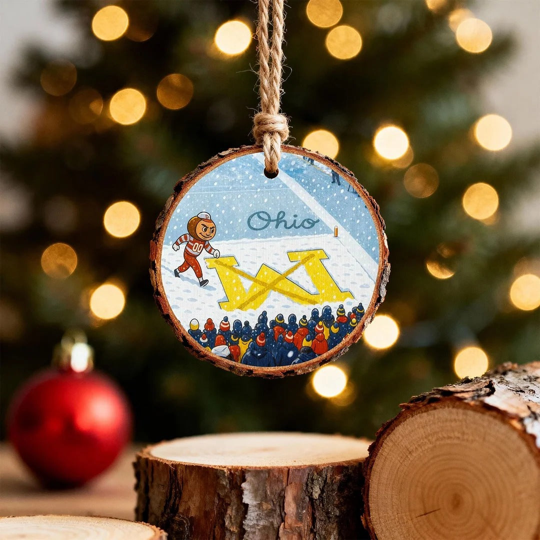 Ohio State Brutus cross out M Michigan Ornament