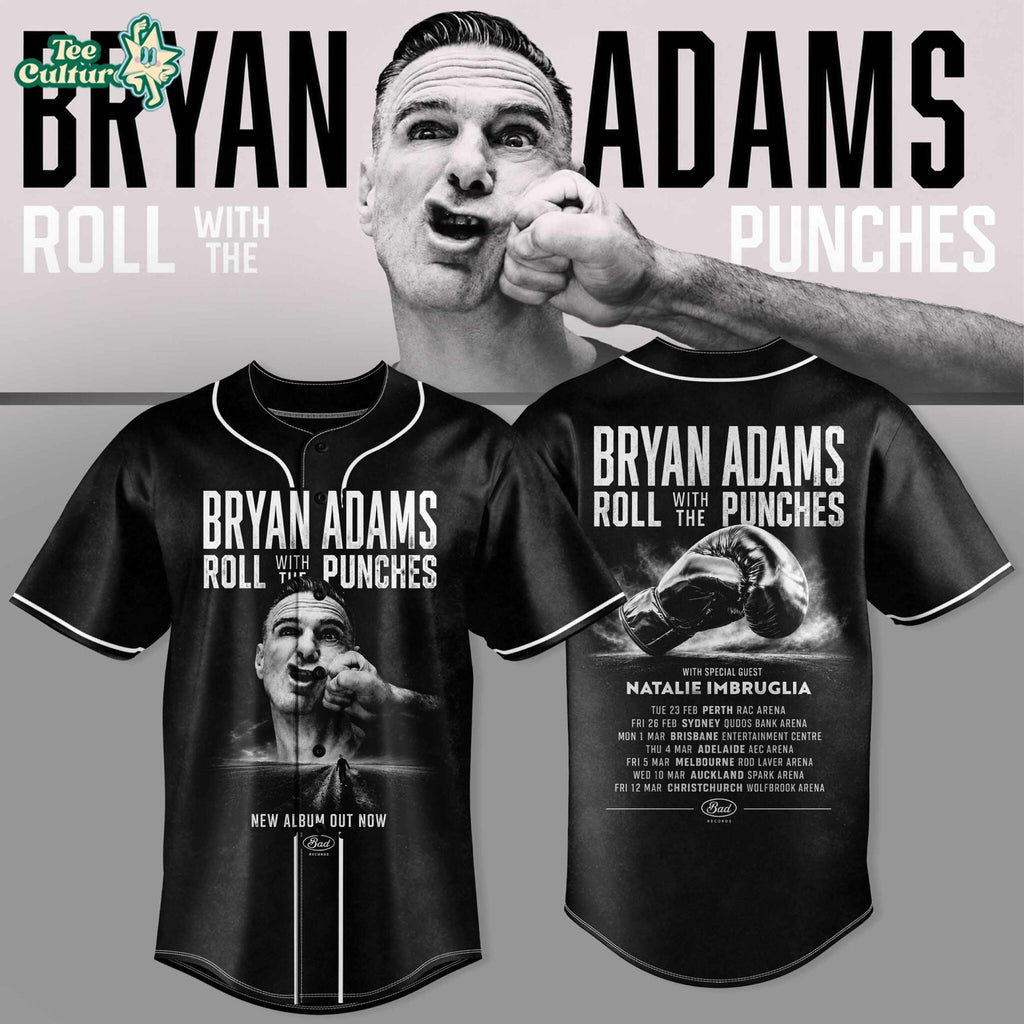 Bryan Adams Roll With The Punches Tour Baseball Jersey