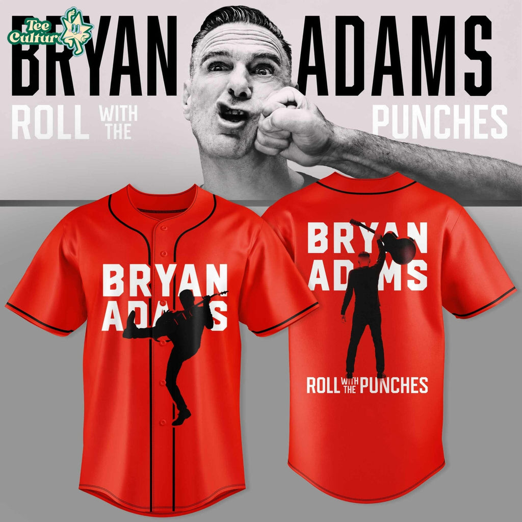 Bryan Adams Roll With The Punches Tour Baseball Jersey V2