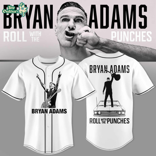 Bryan Adams Roll With The Punches Tour Baseball Jersey V3