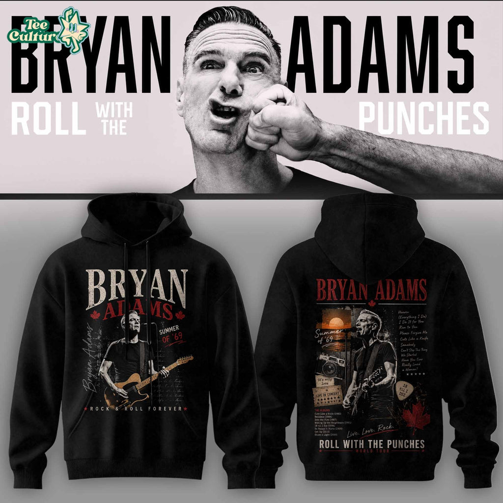 Bryan Adams Roll With The Punches Tour Hoodie V4