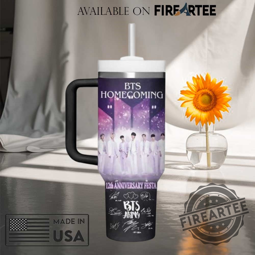 Bts Army Custom Stanley Tumbler 40 Oz With Handle