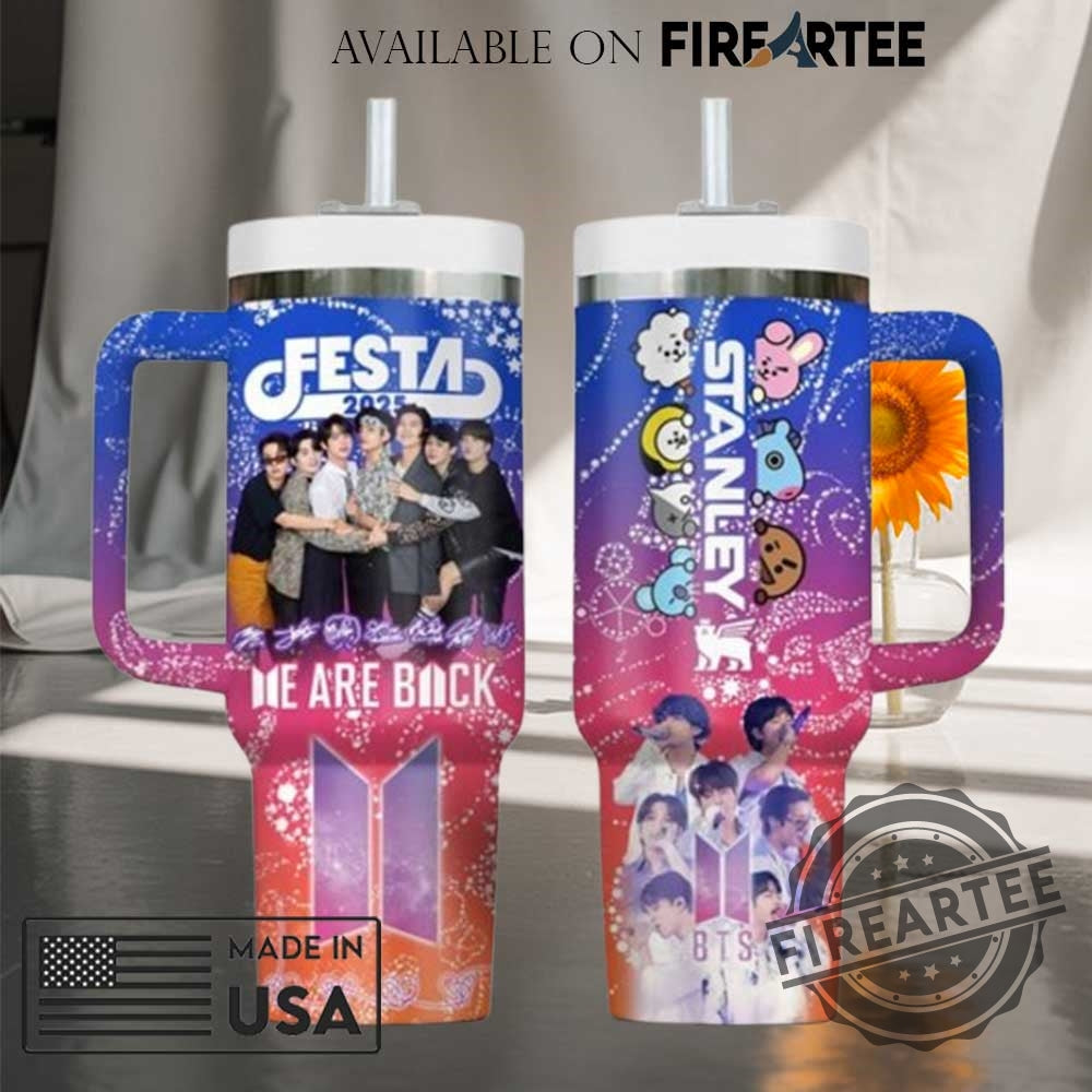 Bts We Are Back Stanley Tumbler 40 Oz With Handle