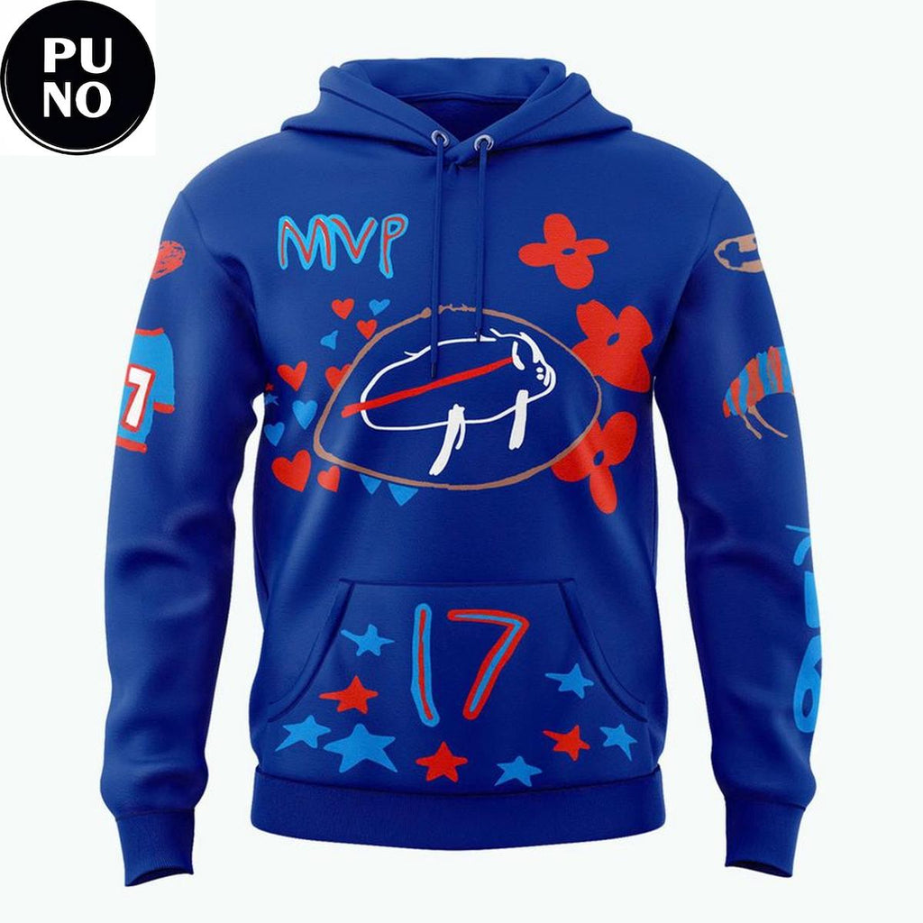Buffalo Bills 2026 Josh Allen Billustration Hoodie T-Shirt