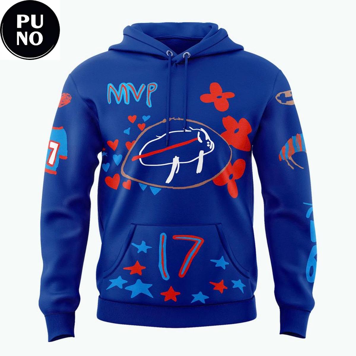 Buffalo Bills 2026 Josh Allen Billustration Hoodie T-Shirt