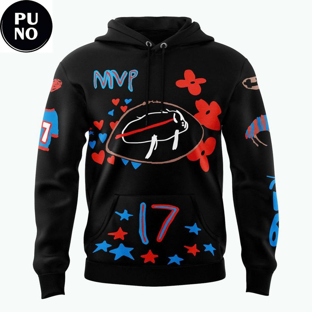 Buffalo Bills 2026 Josh Allen Billustration Hoodie T-Shirt