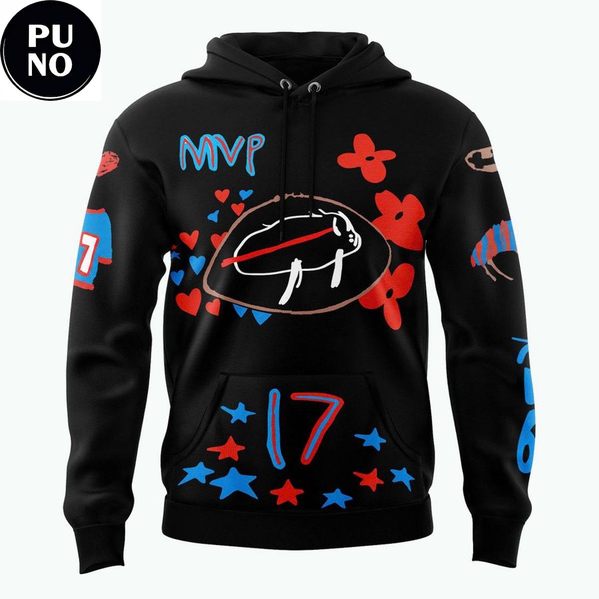 Buffalo Bills 2026 Josh Allen Billustration Hoodie T-Shirt