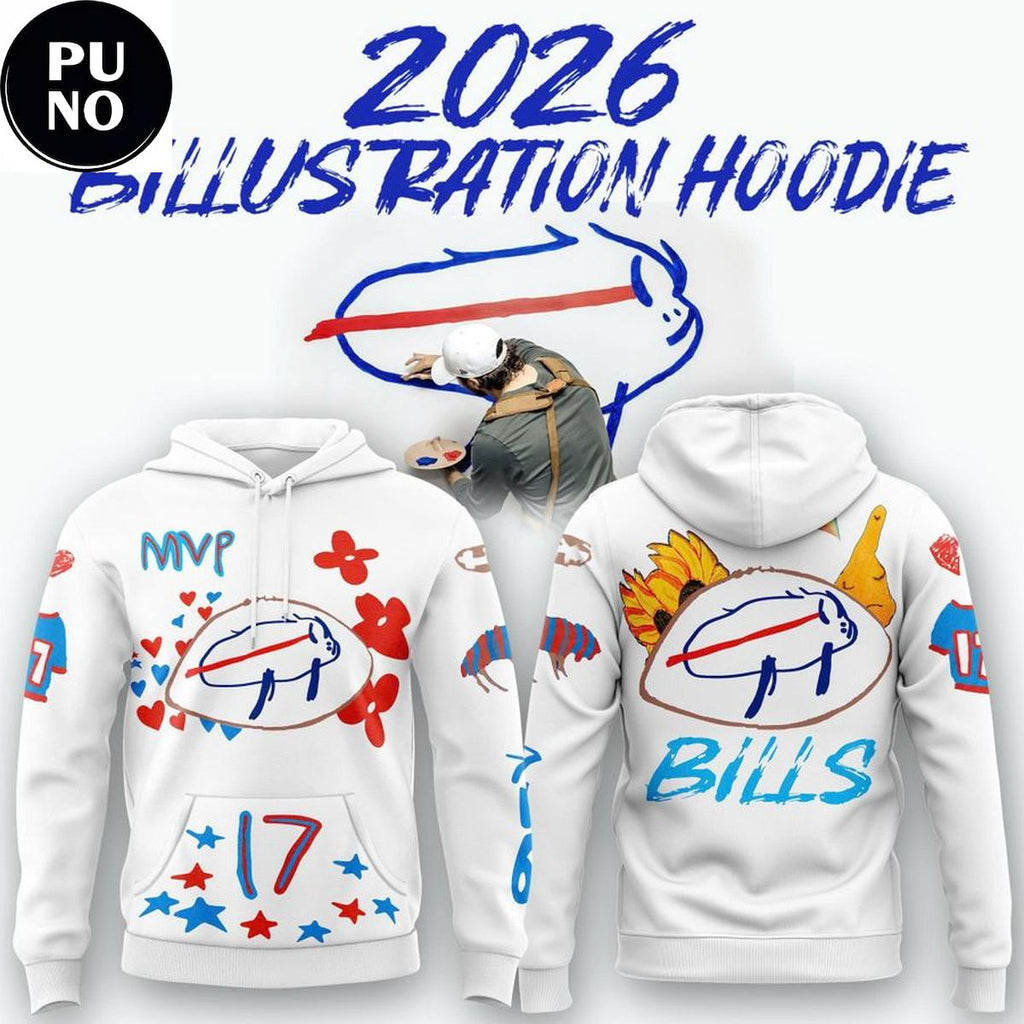 Buffalo Bills 2026 Josh Allen Billustration Hoodie T-Shirt