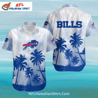 Buffalo Bills Aloha Shirt – Palm Trees And White Gradient