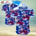 Buffalo Bills Aloha Shirt Tropical Palm Beach Theme