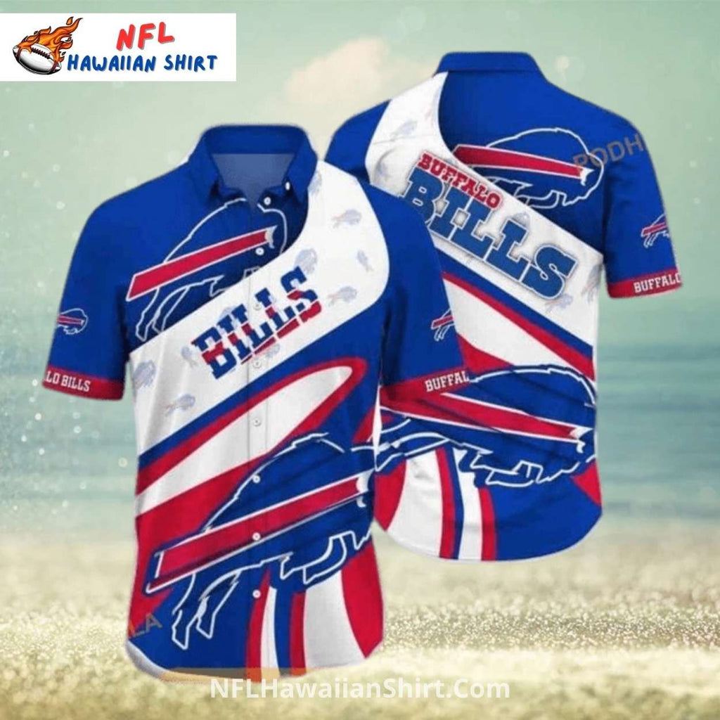 Buffalo Bills Aloha Shirt – White And Blue Abstract Stripes