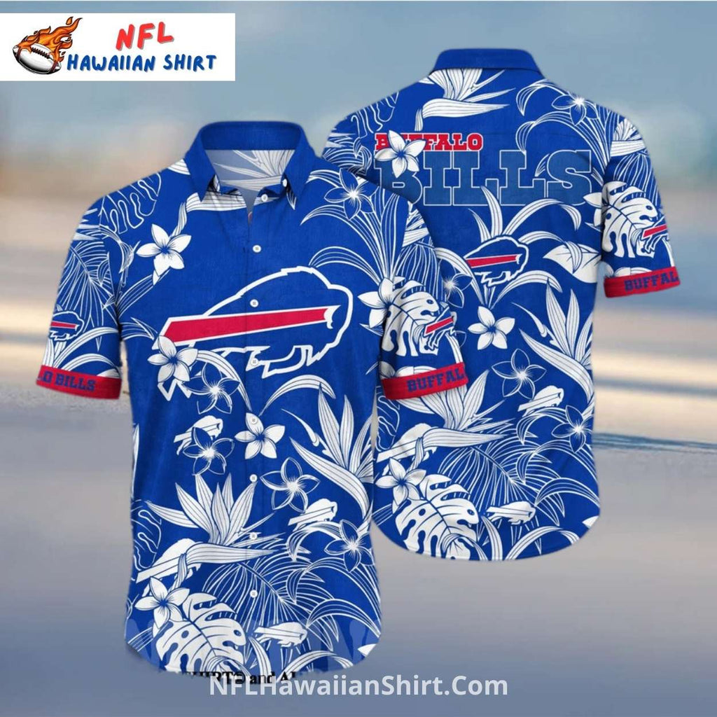 Buffalo Bills Aloha Shirt With Tropical Hibiscus Design