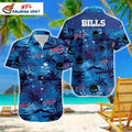 Buffalo Bills Hawaiian Shirt – Blue Skull And Palm Tree Design