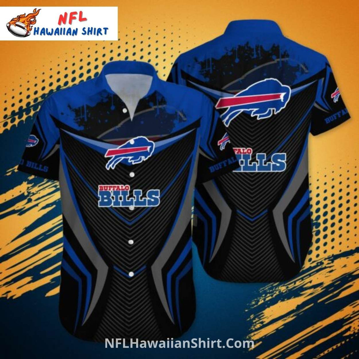 Buffalo Bills Hawaiian Shirt – Dark Blue Tech Graphics