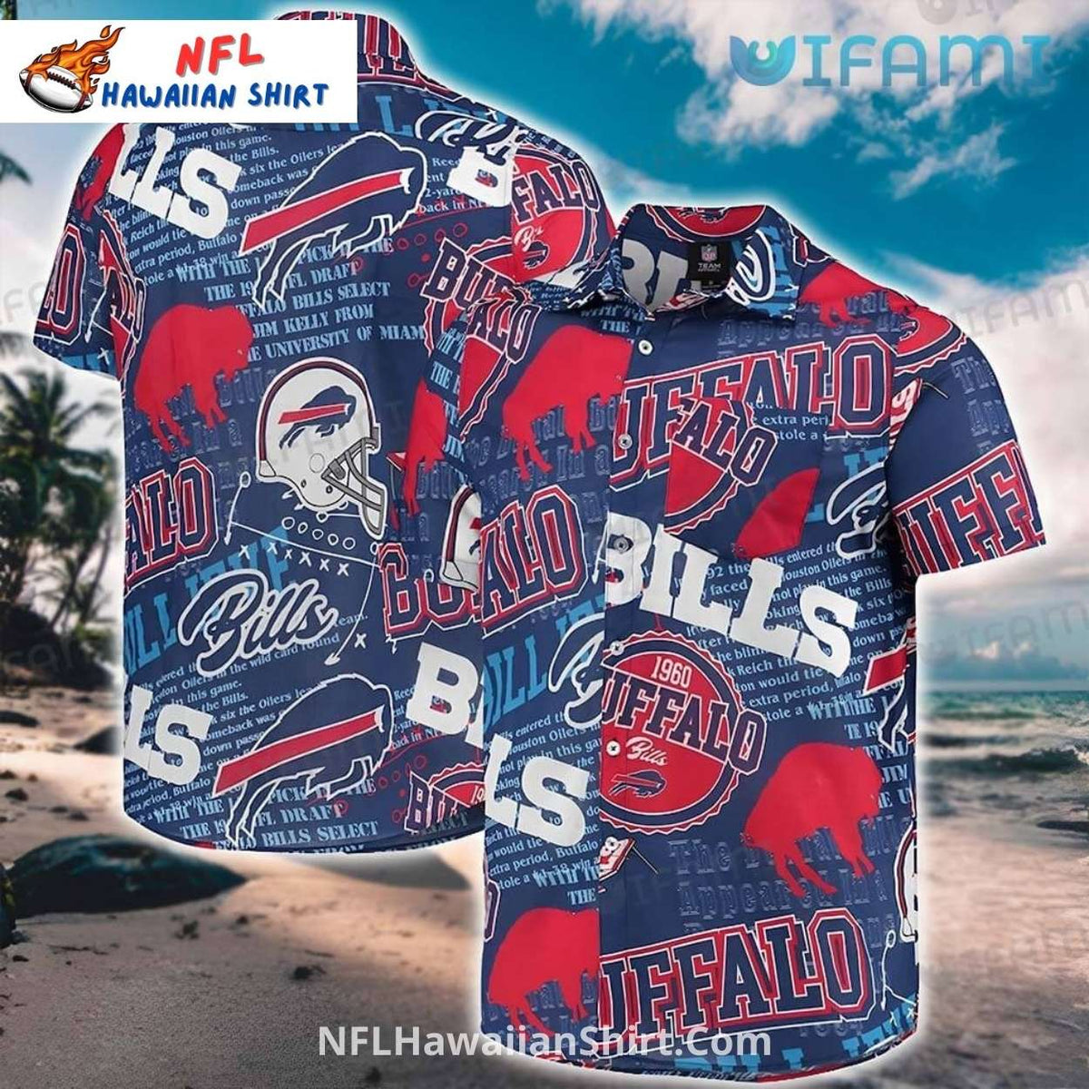 Buffalo Bills Hawaiian Shirt – Red, White, And Blue Grid Design