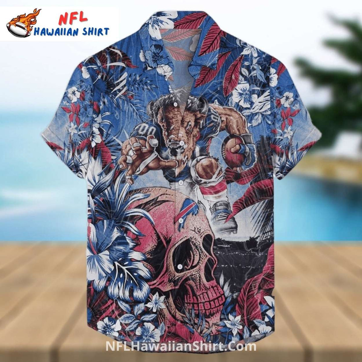 Buffalo Bills Hawaiian Shirt – Skull And Warrior Design