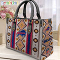 NFL Buffalo Bills Native American Pattern Leather Bag, Football Women Leather Bag