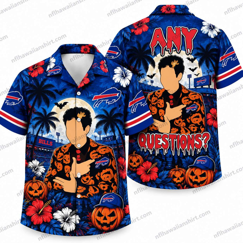 Buffalo Bills Retro Cartoon Pumpkin Halloween Hawaiian Shirt