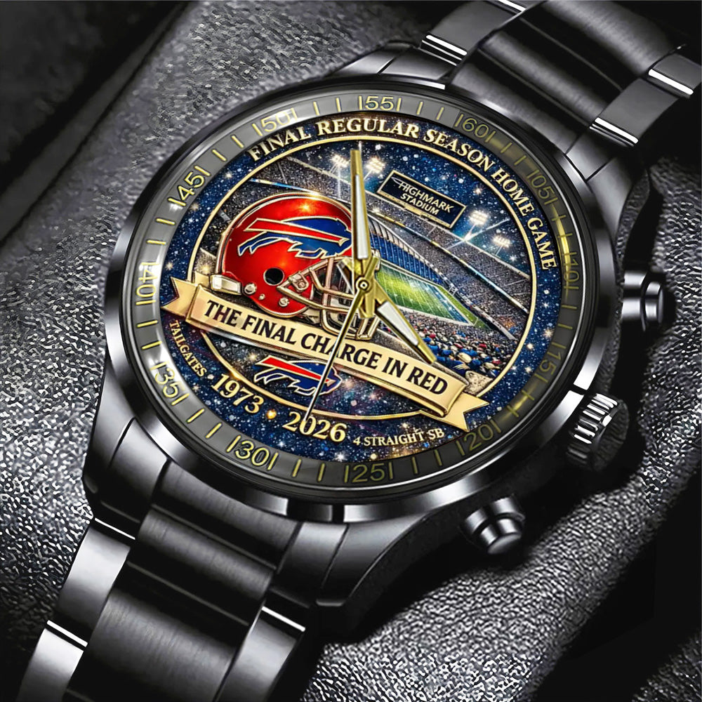 Buffalo Bills Final Home Game Black Stainless Steel Watch - TANTN20038