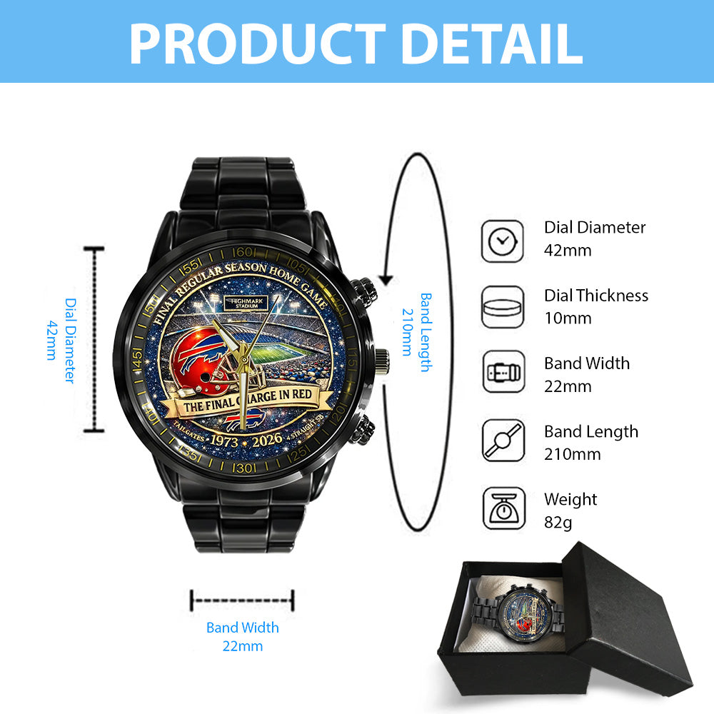 Buffalo Bills Final Home Game Black Stainless Steel Watch - TANTN20038